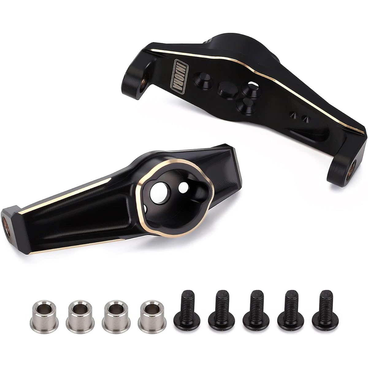 INJORA RC Brass Counterweight 2pcs Front Caster Blocks Portal Drive C Hub Carrier for 1/10 RC Crawler Car TRX4 TRX6 Upgrade Parts（Black）