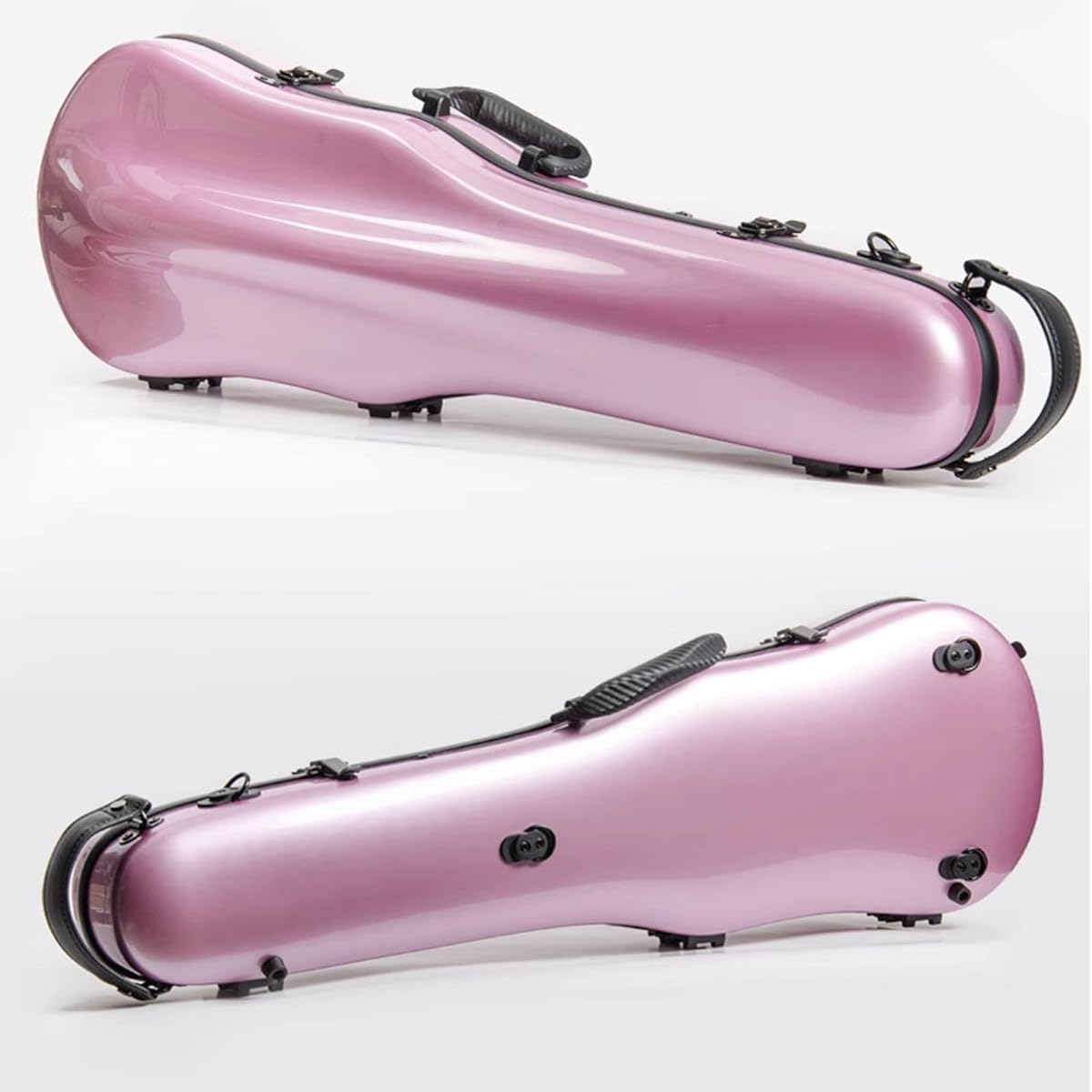 Violin Case, 4/4 Full Size Violin Hard Case with Hygrometer, Portable Lightweight Violin Case Backpack Made of Carbon Fiber, Violin Storage Case, Violin Backpack, Protective 4/4 Violin Case, Comfortable Adjustable Straps, Purple