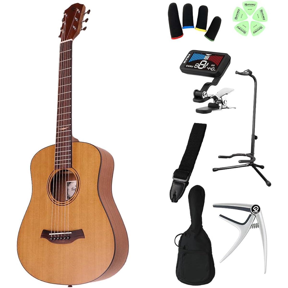 Baton Rouge AR11C/TB Elementary school students can play from the first grade! Kids guitar beginner set Acoustic guitar for children Mini guitar 570mm scale Canadian cedar solid Baton Rouge