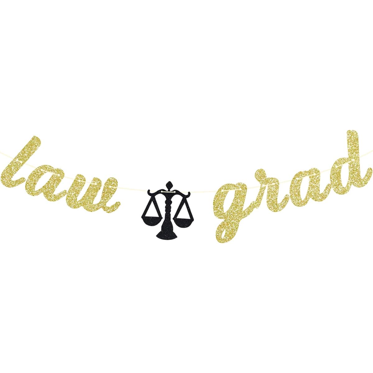 Gold Glitter Lawyer Graduation Banner Congrats Grad 2021 Case Close Law School Graduation Party Bunting Decoration Decor Supplies