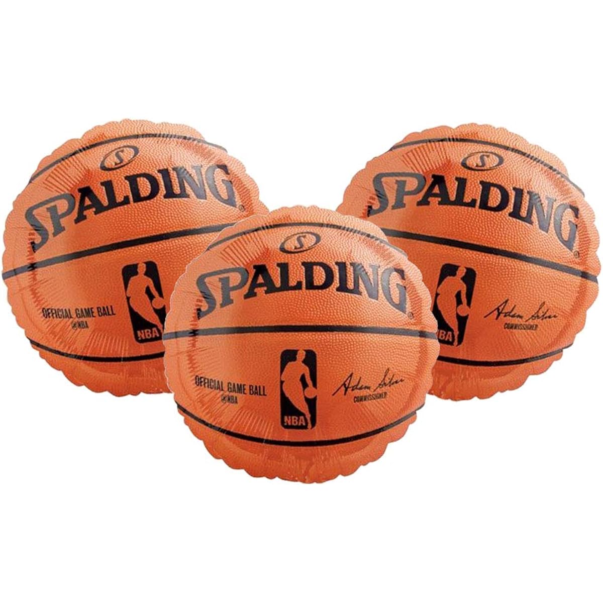 Official Game Ball Basketball 18" Foil Party Balloons, Set of 3