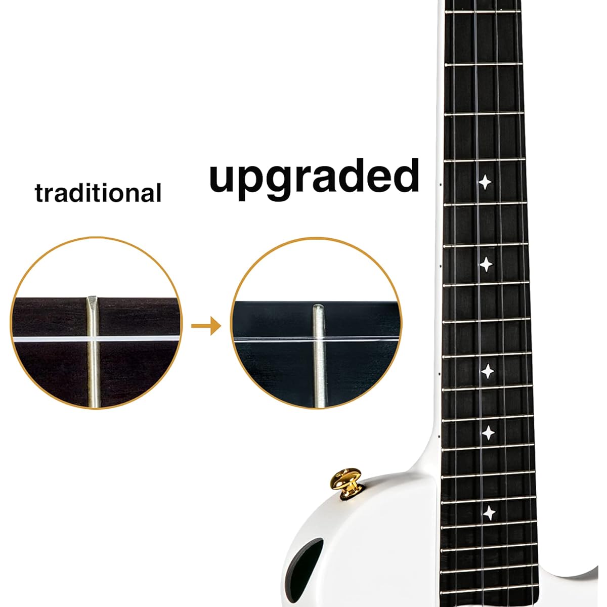 Enya Nova U Pro Ukulele tenor size carbon molded ukulele kit, accessories: ukulele case, strap, capo, fluorocarbon replacement strings (White)