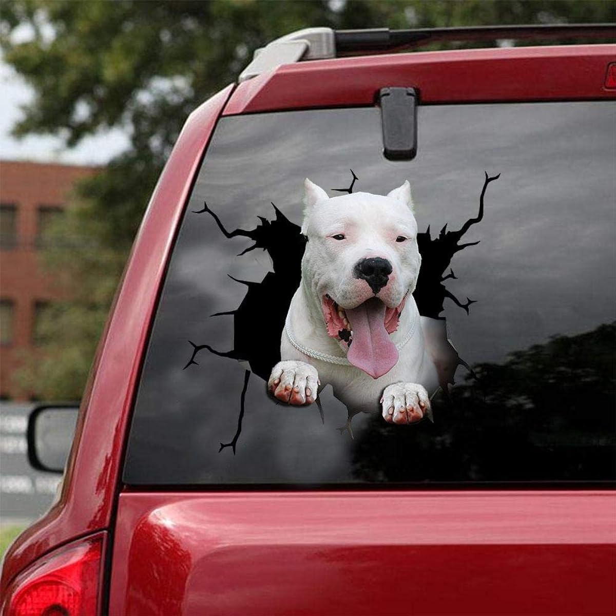 Ocean Gifts Dogo Argentina Car Decal Wall Decal Sticker Set of 2 Realistic Car Stickers Dog Sticker Series 40 Sizes 10" x 10"