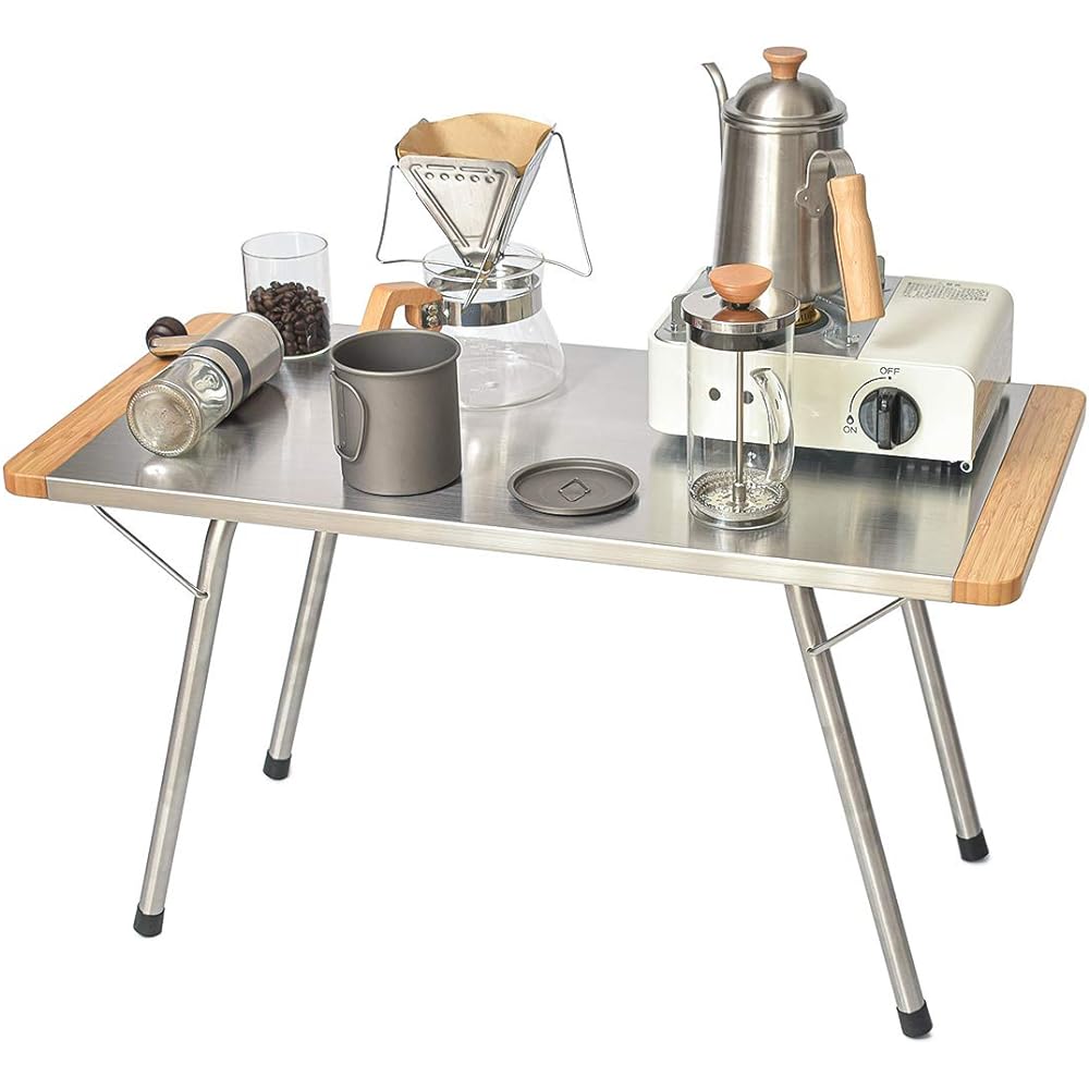 Anlik Stainless Steel Table Folding Bonfire for Camping Family with Storage Bag