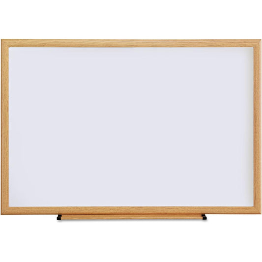 Dry Erase Board, Melamine, 36 x 24, Oak Frame 1-Pack