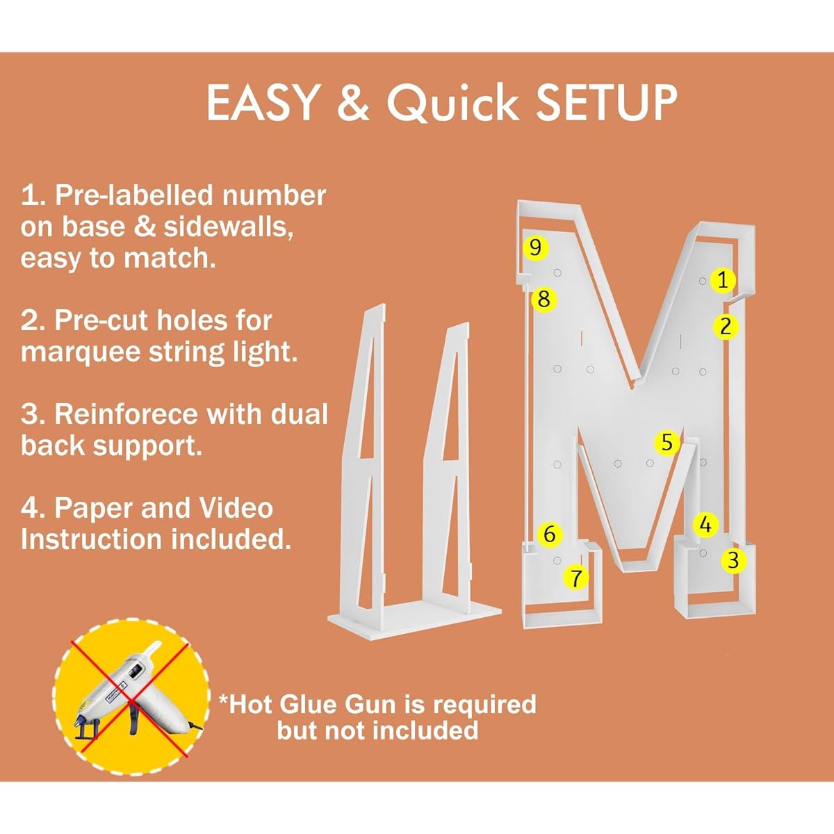 4ft Marquee Light Up Letters Large Marquee Letters Mosaic Balloon Framed Letters Big Letters for Engagement Wedding Decorations Birthday Party Backdrop Decorations Balloon Arch Kit Letter M