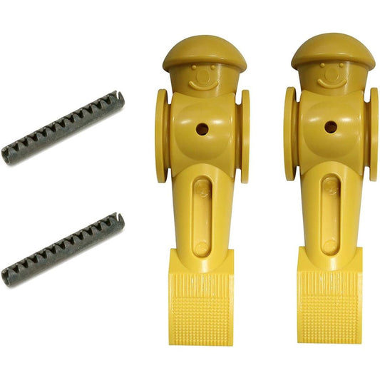 2 Yellow Tornado Foosball Men Counter Balanced Pin