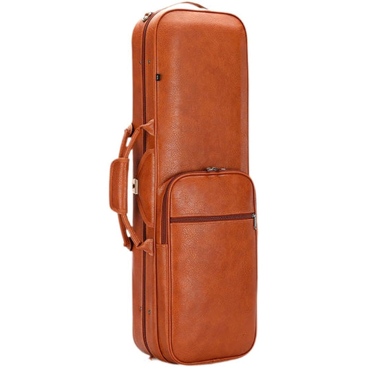 aternee Violin Case Violin Box Stringed Instrument Waterproof Shockproof Storage Box Carry Bag Violin Hard Case Violin Backpack, Orange