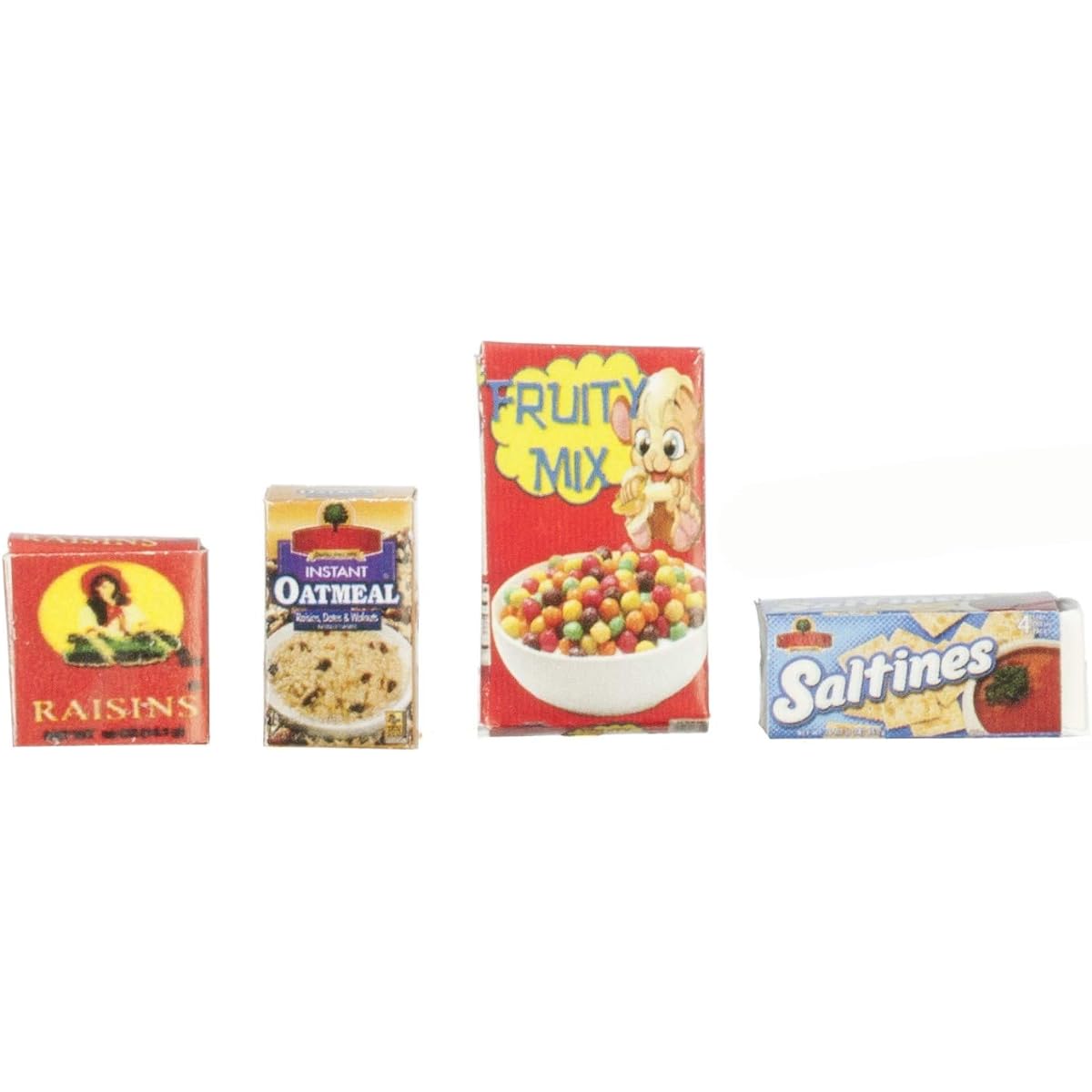 Dollhouse Miniature Set of Four Food Boxes by International Miniatures