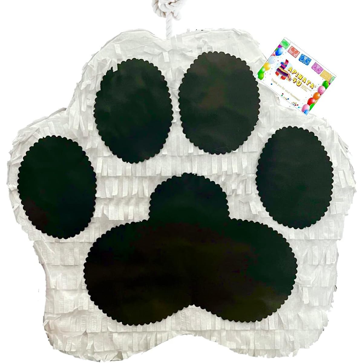 Large White & Black Paw Theme Pinata 19" Tall