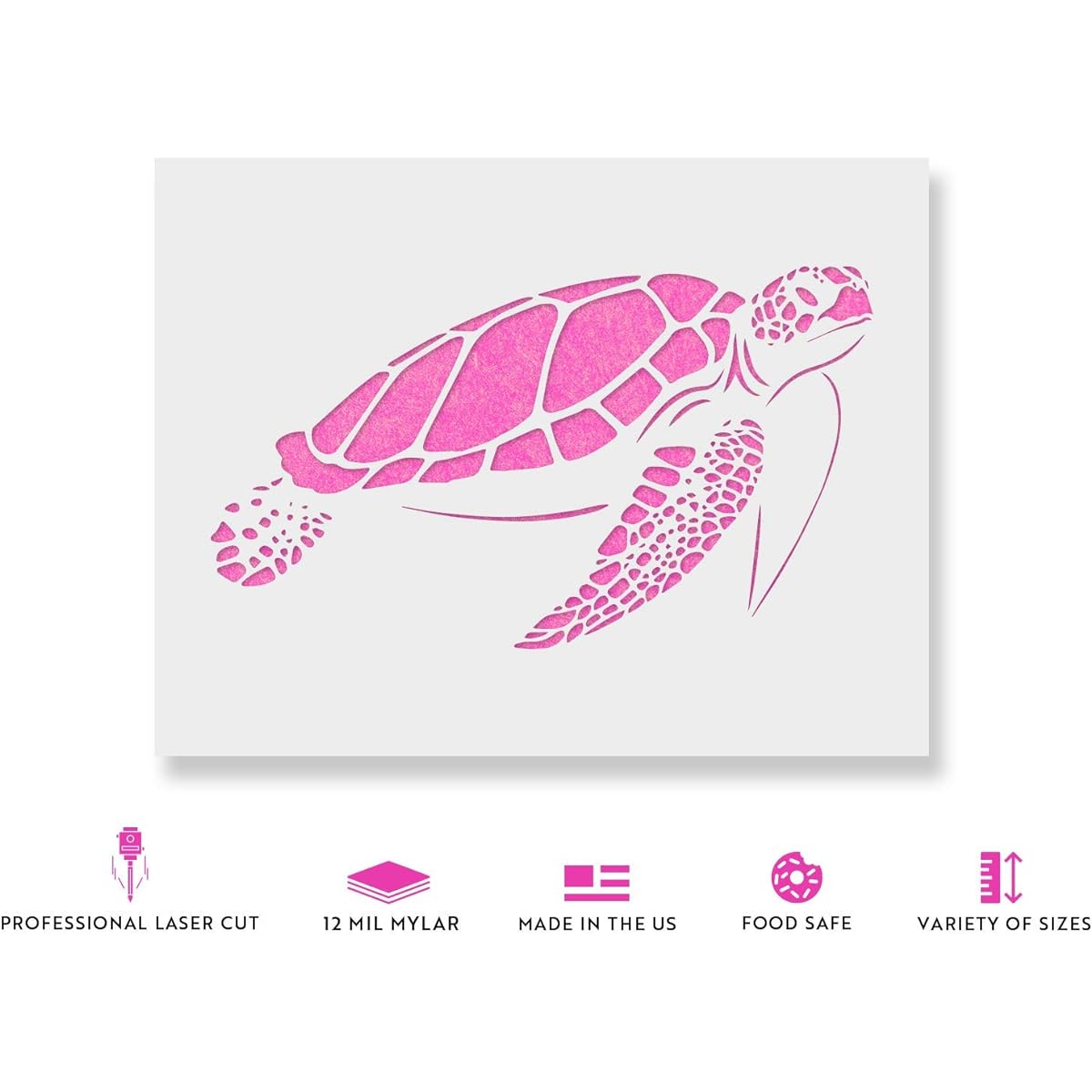 Sea Turtle Stencil - Reusable Stencils for Painting - Make DIY Sea Turtle Crafts and Decorations