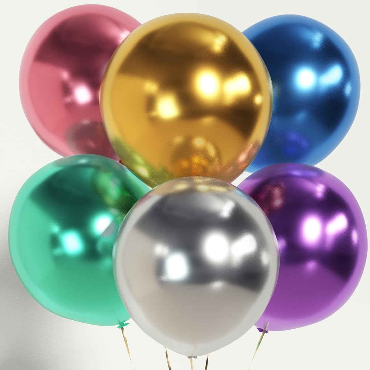 Metallic Balloons 18 Inch 12 Pieces Multi Color Chrome Balloons Large Latex Party Balloons Birthday Graduation Party Decorations