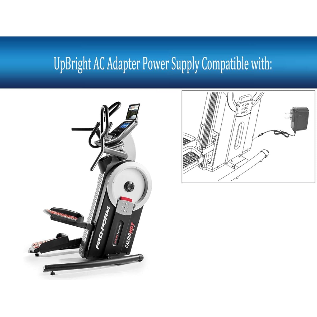 UpBright 9V AC/DC Adapter ProForm Cardio HIIT Trainer Model Number PFEL09915 1 PFEL09915.1 PFEL099151 PFEL 09915.1 Pro-Form CardioHIIT 9VDC 2A DC9V 2.0A Power Cord Cable Charger PSU