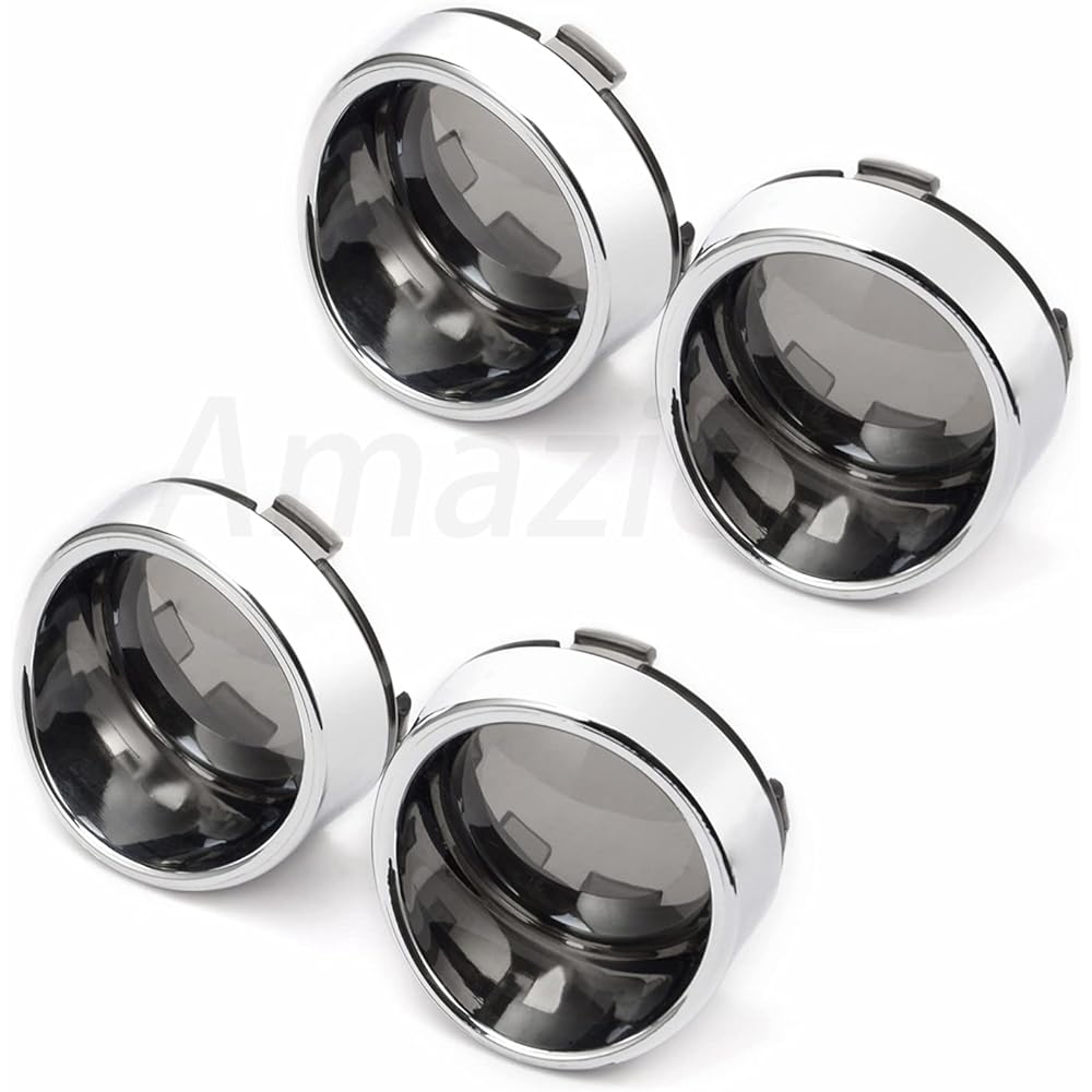 Amazicha 2" Smoke Bullet Turn Signal Lens Cover with Chrome Visor Bezel Compatible with Harley Davidson Touring Dyna Softail Sportster (4 Pieces)