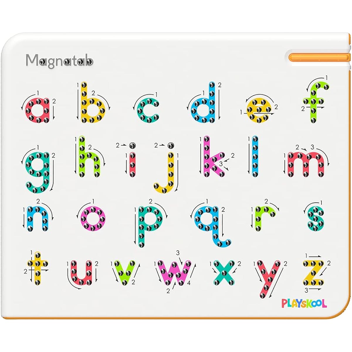 Playskool Magnatab - a to z lowercase letters - Magnetic Board Toy Letter Tracing Toddler Learning Sensory Drawing - Ages 3+