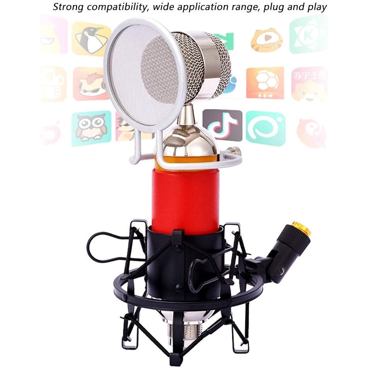 Studio Condenser USB Microphone Computer Dedicated K Song Microphone Mixing Bop Network Microphone Net Red Live Broadcast Equipment Set Condenser Microphone Vocal Microphone