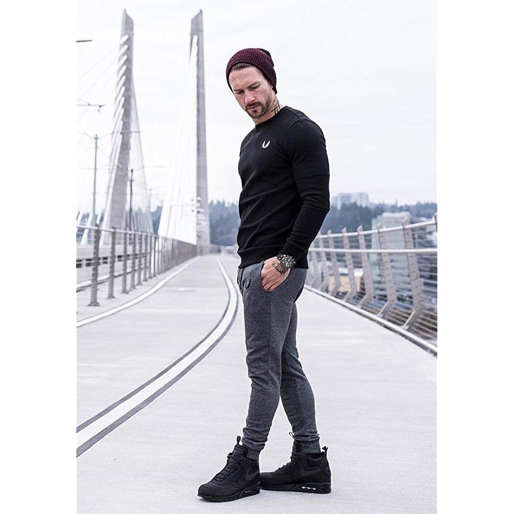 [Manatsulife] Hoodie Sweatshirt Plain Long Sleeve Sweatshirt Men's Fitness Wear Hooded