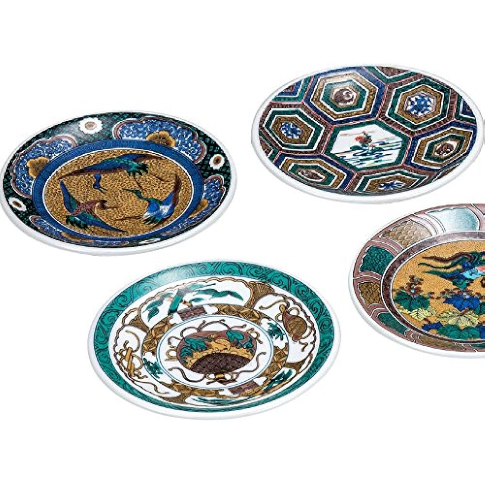 Japanese tableware Kutani ware 6 small plates set 6 old Kutani masterpieces AK5-0093