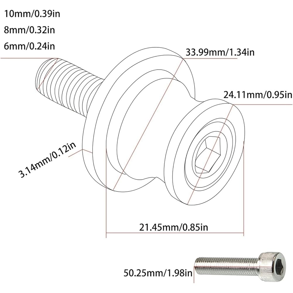 Stand Screw Slider 8mm Swing Motorcycle Spool Slider Bracket Screw Fitting is very suitable for Suzuki GSF1250s Bandit GSF1250s Bandit 2007-2009 (Color : 2)