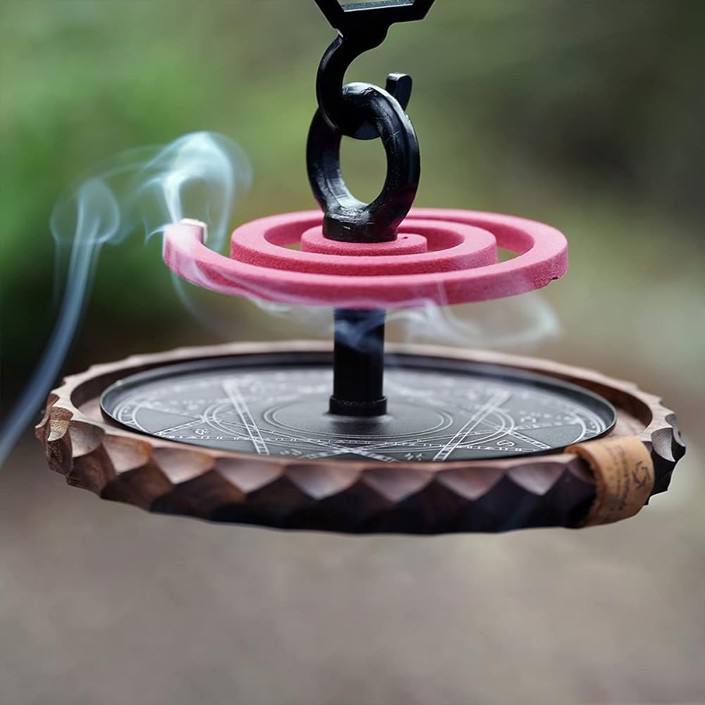 Thous Winds Mosquito Coil Holder Camping Peg Lightweight Compact Black Walnut
