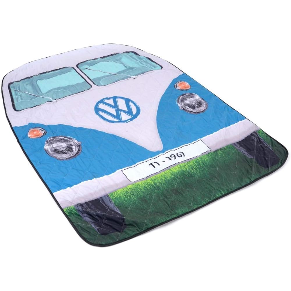 [Volkswagen] Leisure Seat Thick Quilted Large Waterproof Blanket 200cm x 150cm for 4 People (Official Licensed Product) Blue [Parallel Import]