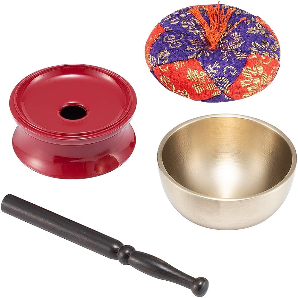 Buddhist altar shop Takita Shoten Buddhist altar accessories Orin Hiromaru Rin set 3 sun (diameter 9.2cm) Soft tone Orin, Futon, Rin stand, Rin rod included, For Buddhist altars, Certificate included