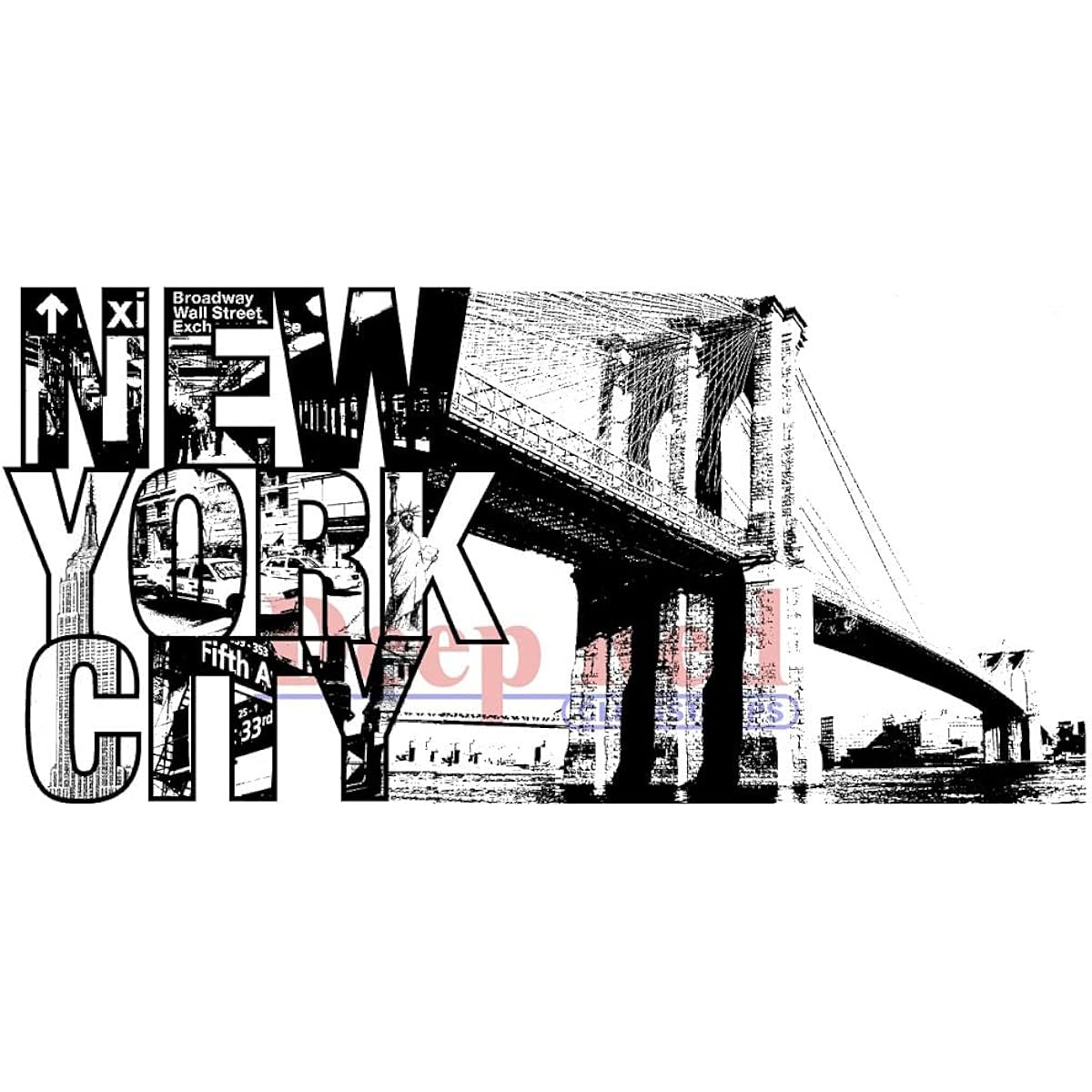 Deep Red Cling Stamp - New York City