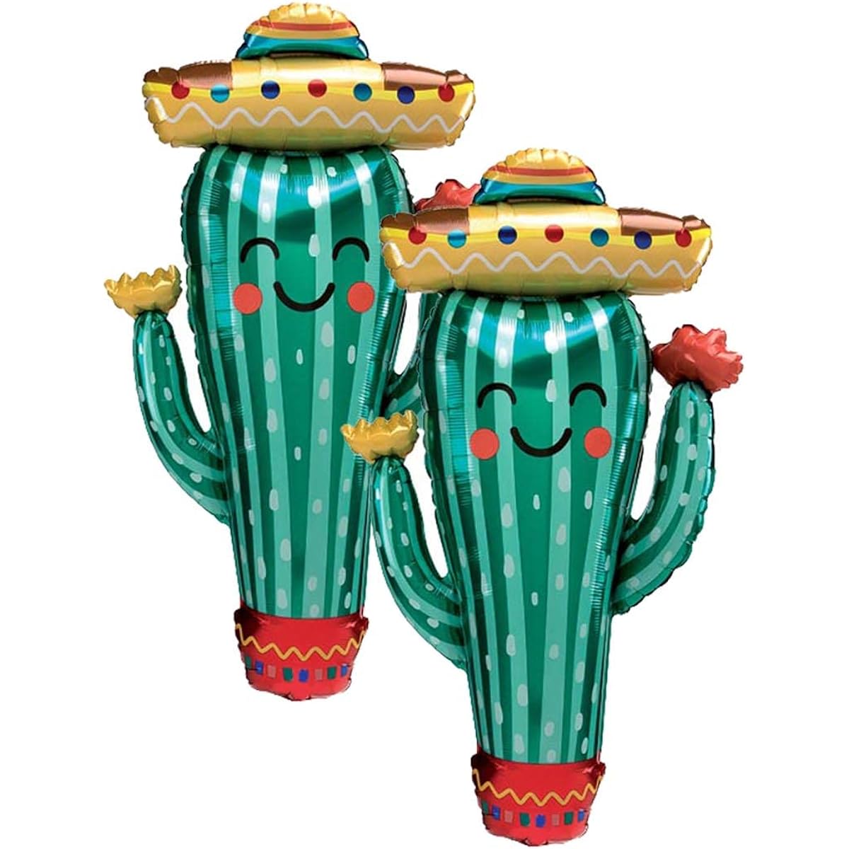 Set of 2 Adorable Fiesta Cactus Jumbo 38" Foil Party Balloons
