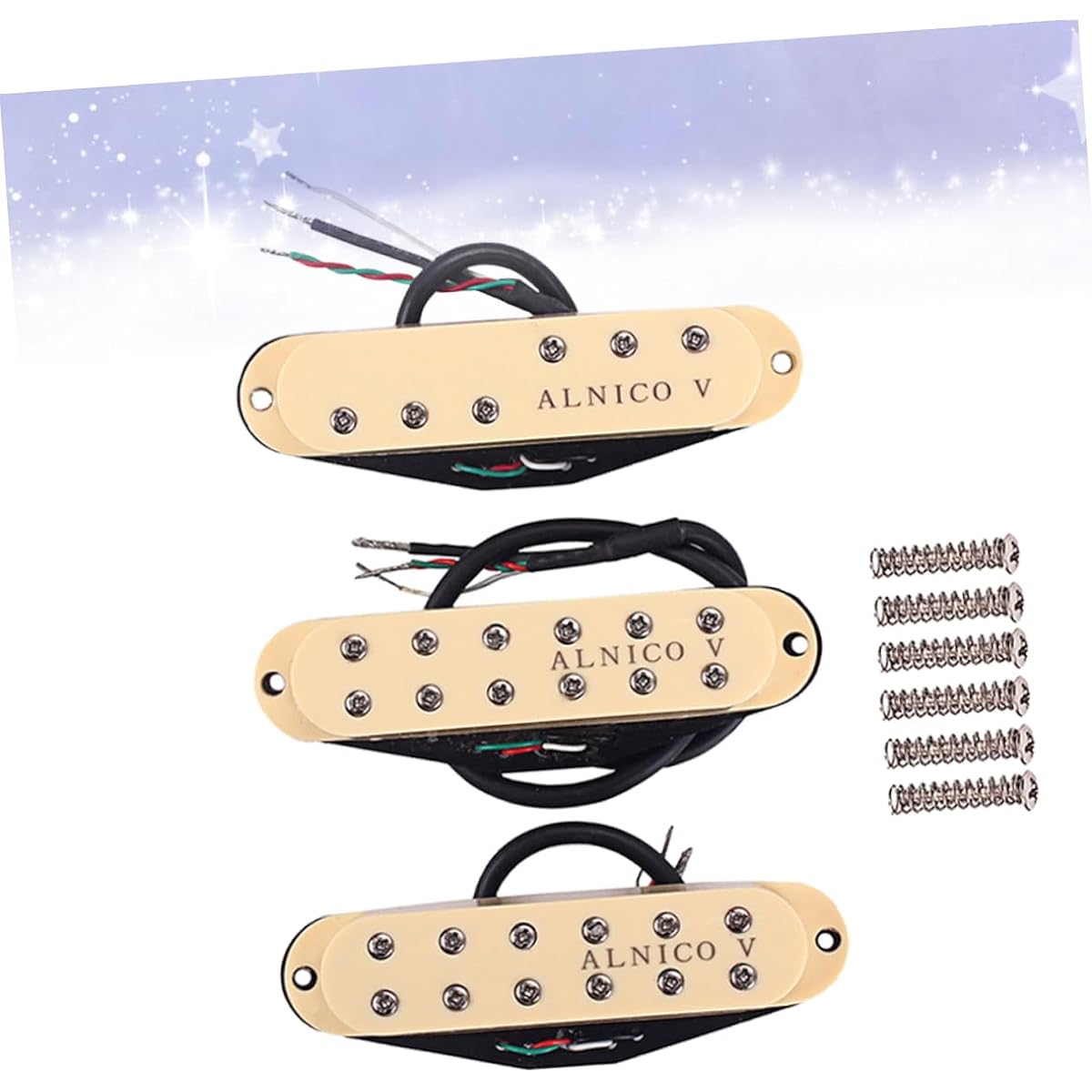 VICASKY 2 Guitar Pickup Alnico 5 Pickup Alnico V Pickup Single Coil Milky Yellow
