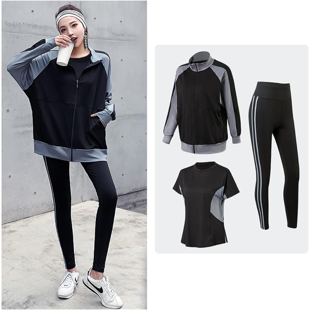 [VeroMan] Women's Sportswear Top and Bottom 3 Piece Set Large Size Cute Jersey ppi-wsi22