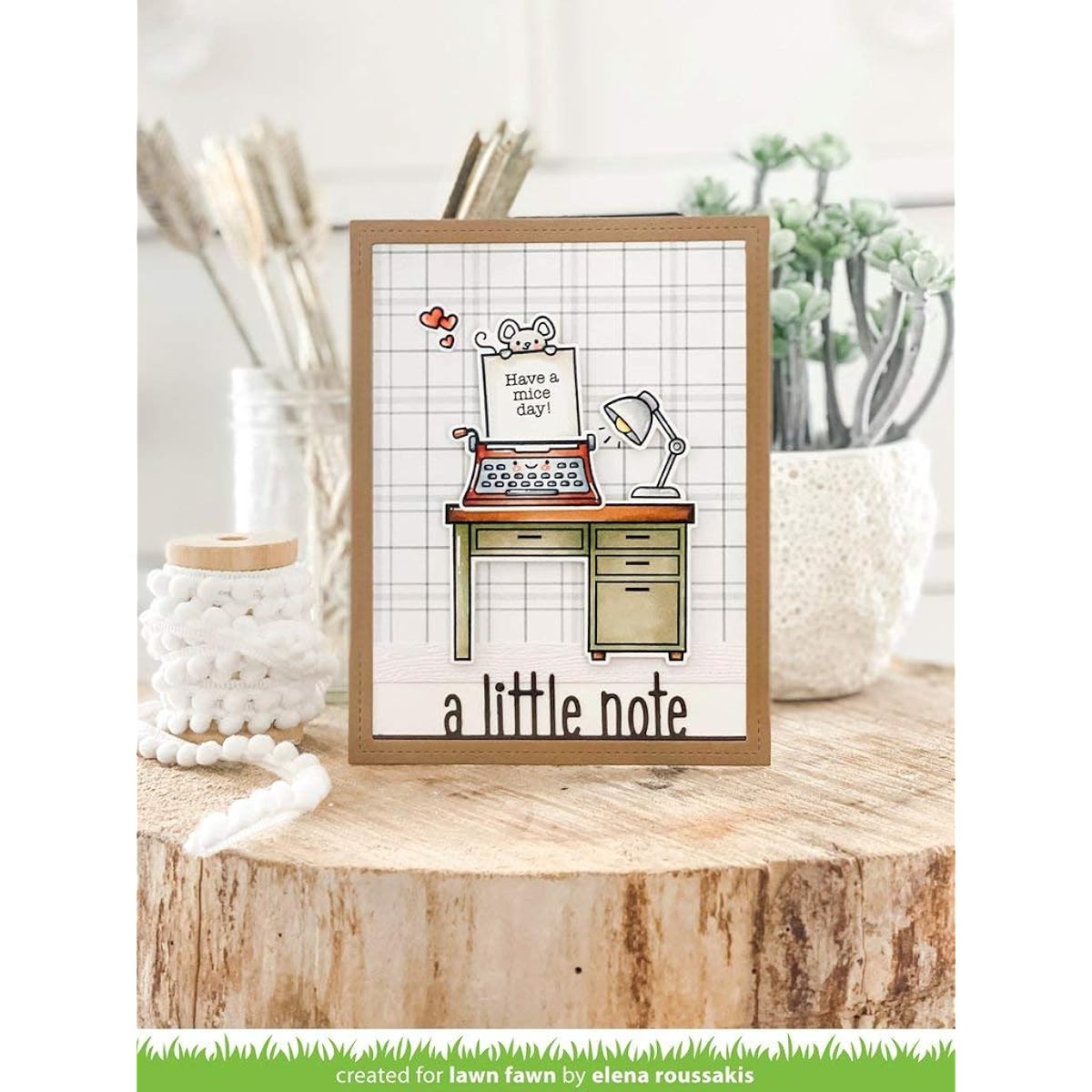 Lawn Fawn Love Poems 4x6 Clear Stamps and Coordinating Custom Dies (LF2167, LF2168), Set of 2 Items
