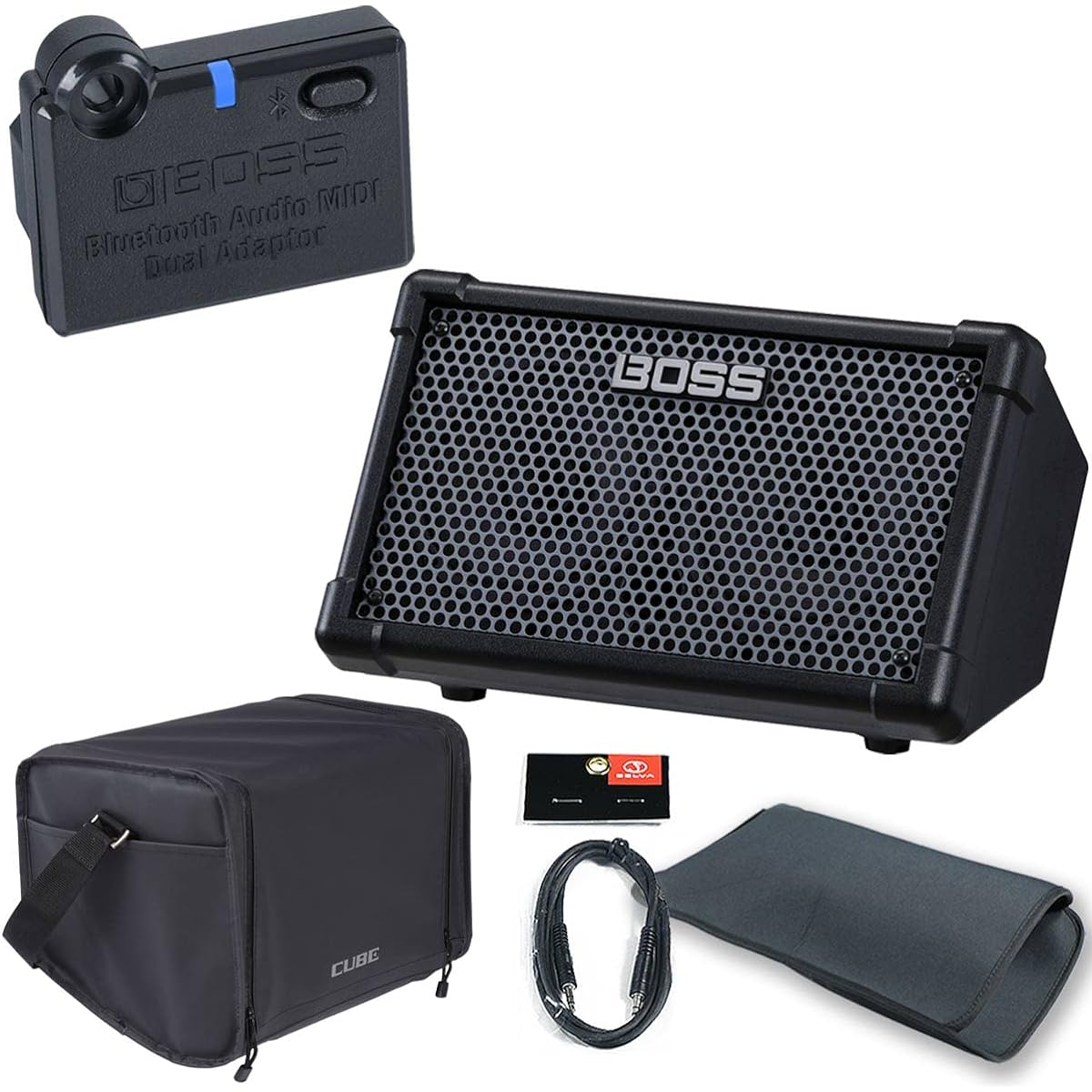 BOSS/CUBE Street II Black -BT-DUAL Genuine Carrying Bag Set- [Limited Benefits: Sleeve Bag, AUX Mini Cable]