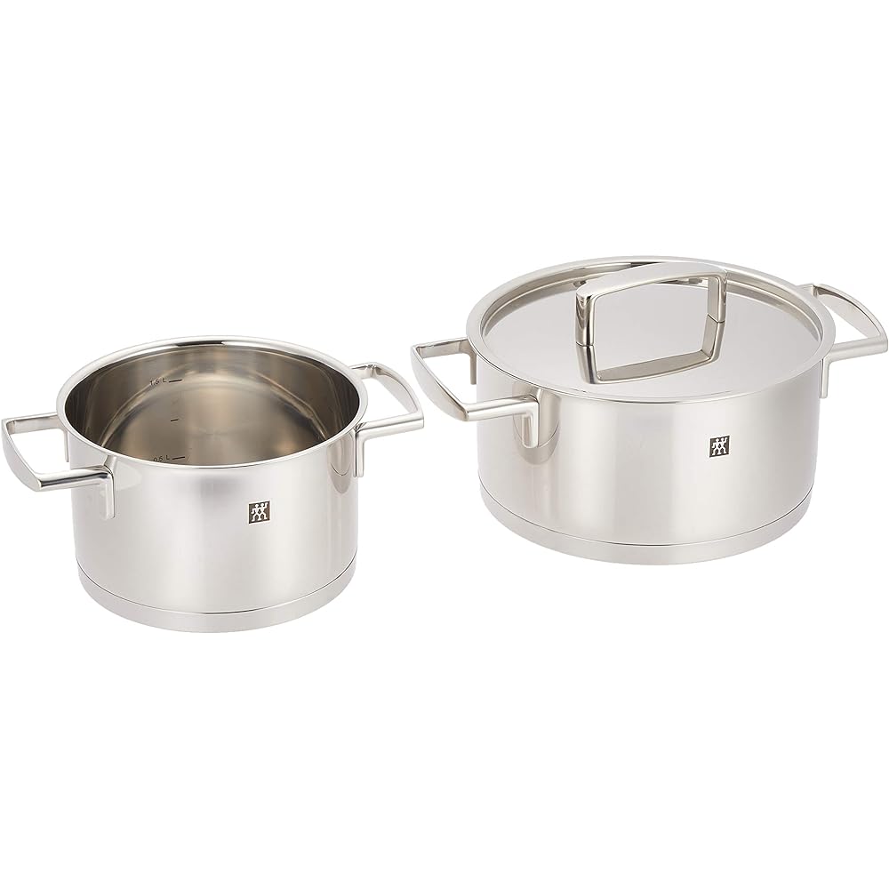 Zwilling "Passion Cookware 3 Piece Set" Two Handed Deep One Hand Pot 3 Piece Set Stainless Steel Thick Bottom 3 Layer Structure IH Compatible Dishwasher Safe [Authorized Japanese Product] 66060-001