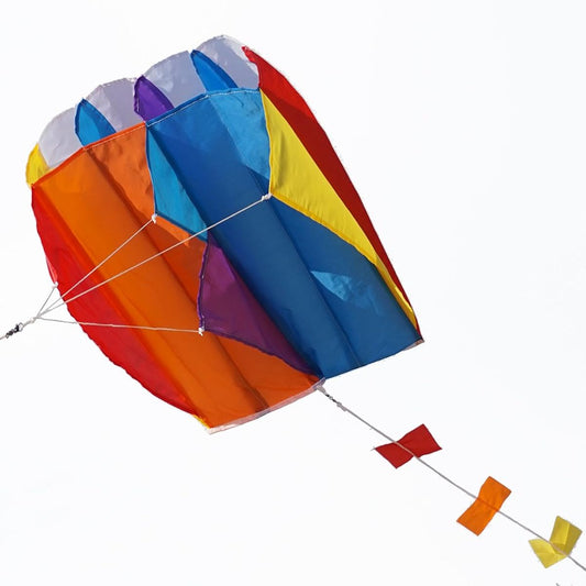 (1 Pcs) - Besra Colourful Parafoil Kite with Long Tail Easy to Fly Outdoor Fun Sports for Kids & Adults (1 PCS)