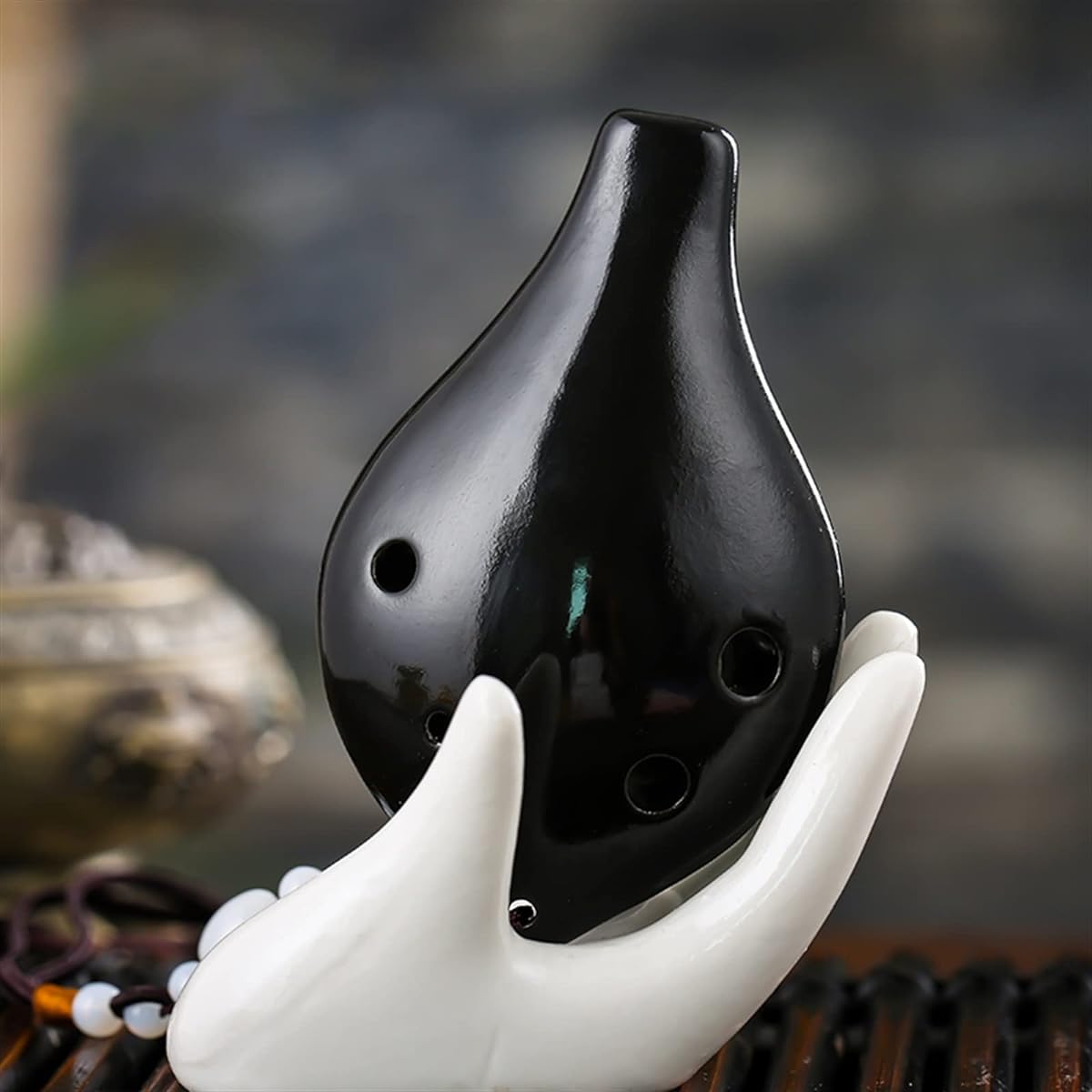 Beginner Student Adult Ocarina Musical Instrument 6 Hole Ceramic Ocarina 6 Hole Treble SC Tune Tao Xun Ocarina Musical Instrument (Transparent)