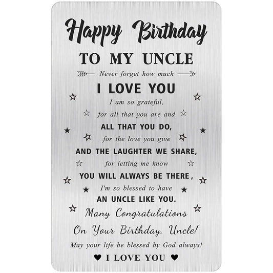 Alotozo Birthday Card for Uncle Birthday Gift for Uncle Birthday Engraving Engraving for Uncle For Uncle