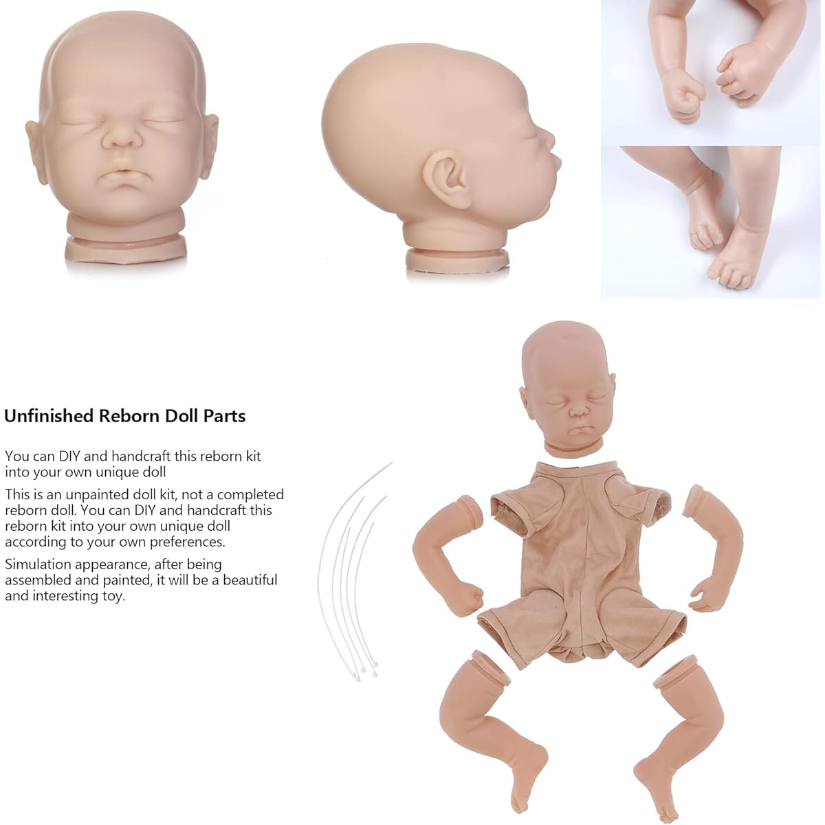 Reborn Baby Doll Kit Reborn Doll Kit Vivid Parent-Child Interaction For DIY Doll
