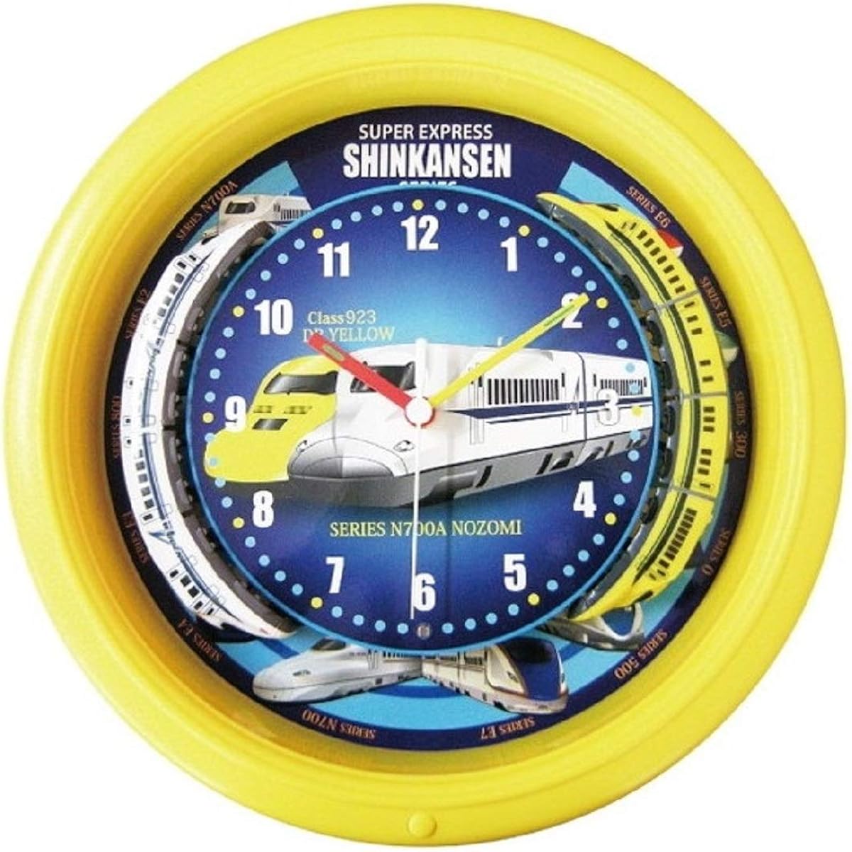 Double Train Shinkansen Clock SR-WC16001 YL (Yellow)