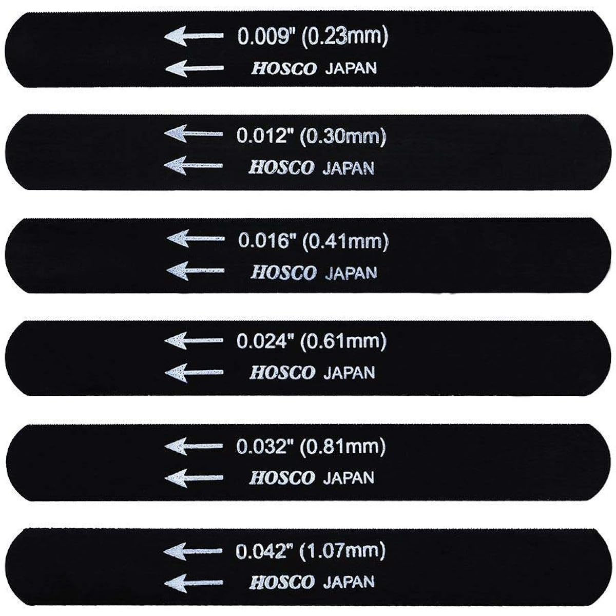 HOSCO Luthiers Tools Black Nut File (L=95mm) Black Oxide Treatment Set of 6 for Electric Guitar 009-042 H-NF-EG009