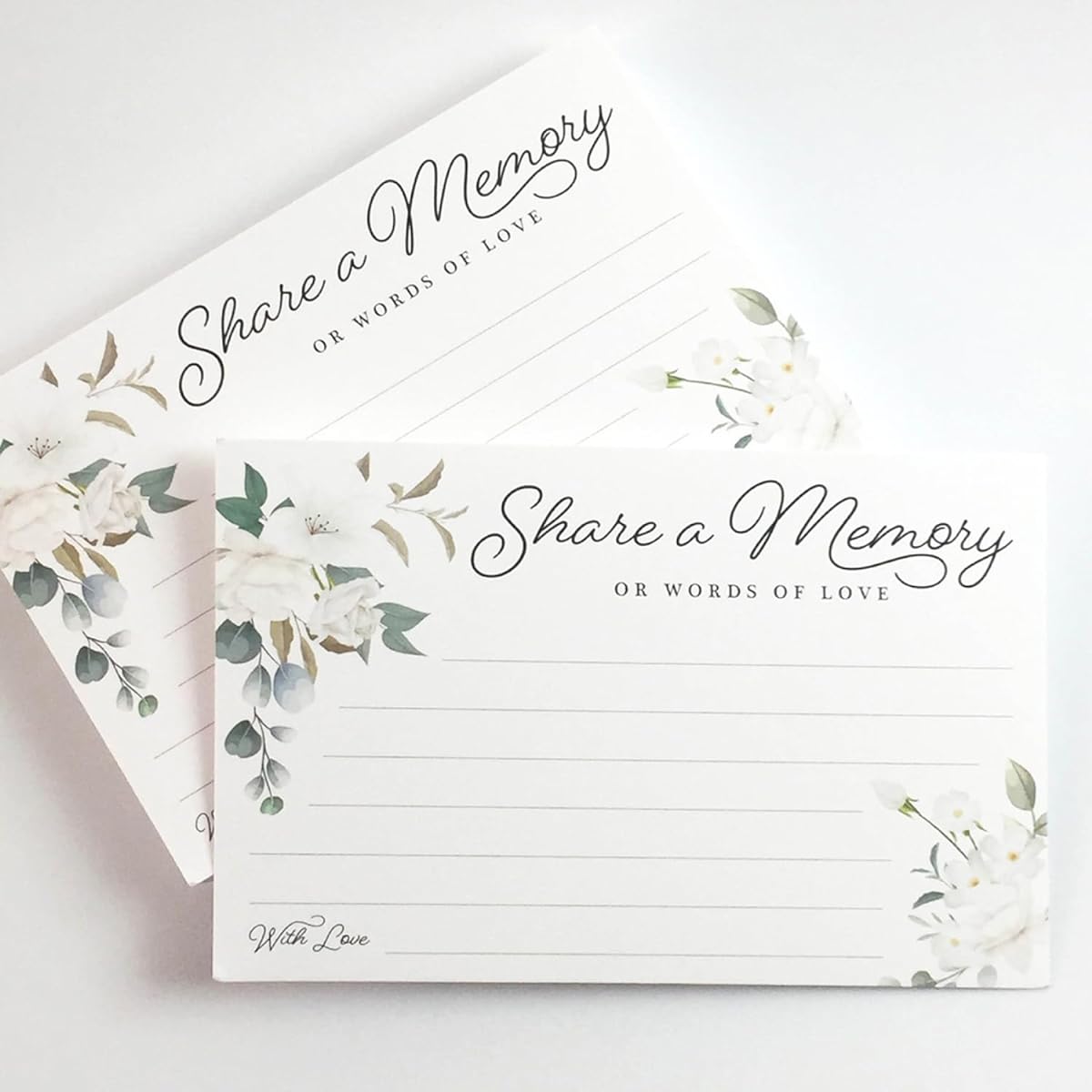 CARDAMONOLY Share a Memory Card - Minimalist Well Wishes Cards - 6" x 4" - Set of 50 - Celebrate Life, Weddings, Anniversaries, Memorials, Funerals, Birthdays, Graduations - Made in the USA
