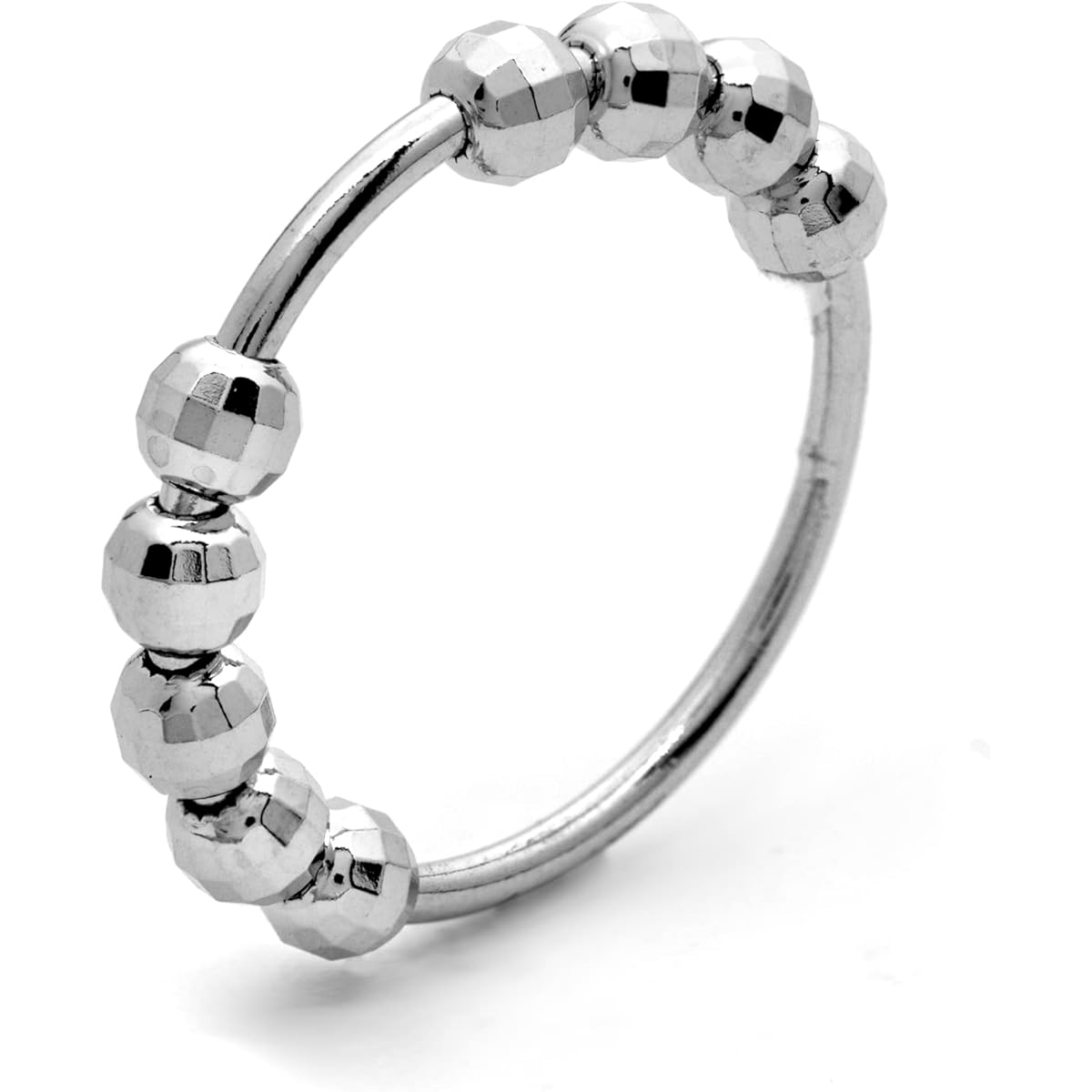 Paz Creations Sterling Silver Bead Ring Women's Stylish Anxiety Ring Designer Ring Made in Israel