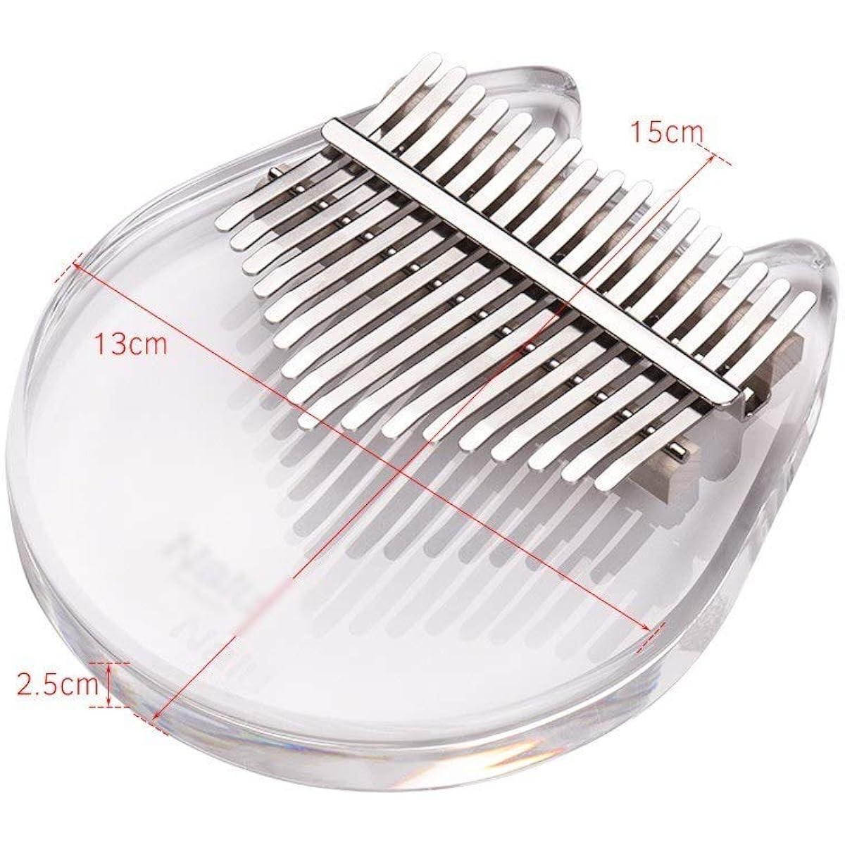 Thumb Piano 17 Keys Transparent Kalimba Thumb Piano African Musical Instrument (Size:One Size; Color:White1)