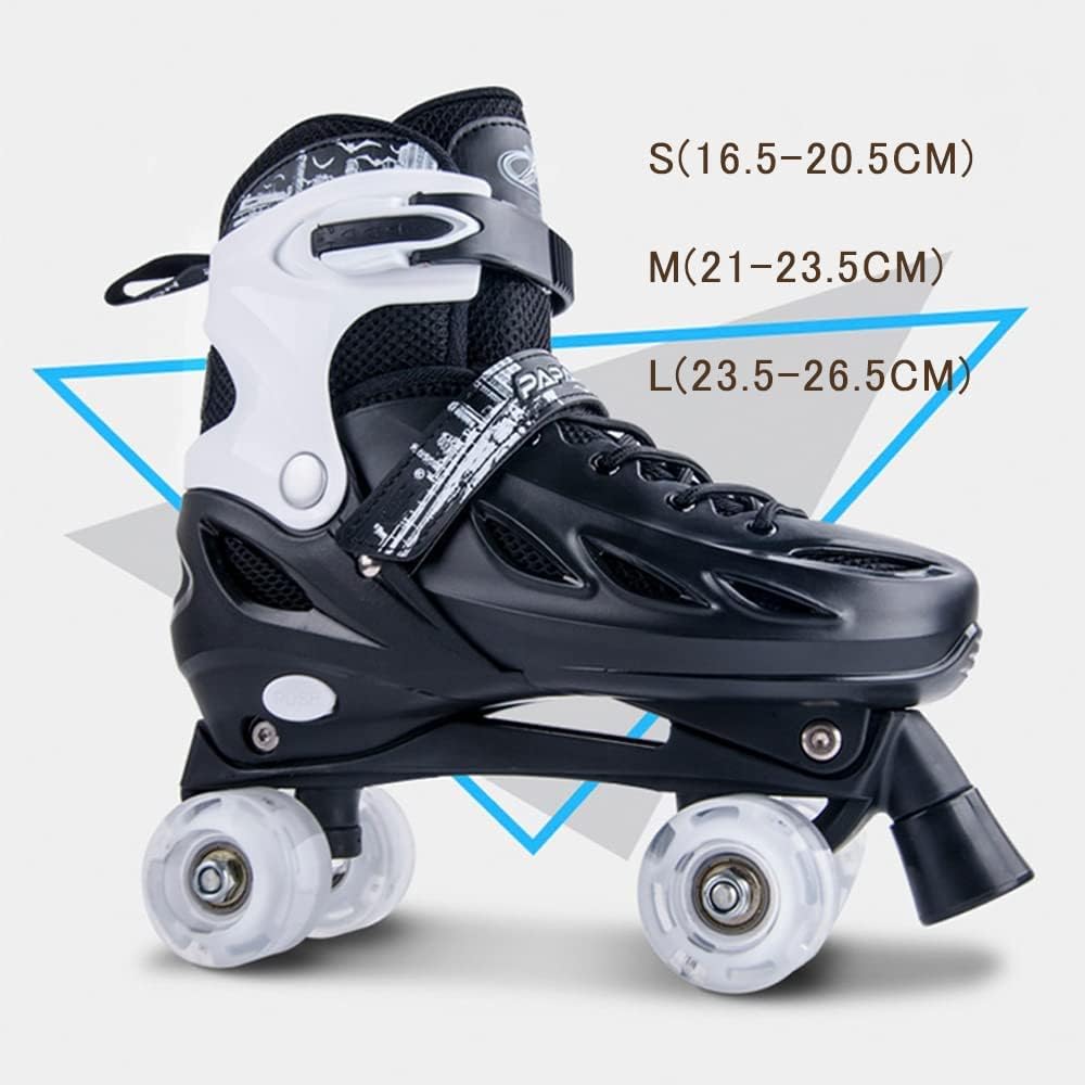 Roller Skate for Children, Inline Skate rollerskate Inline Skate for Children, Roller Skates for Beginners, Adults, 4 Size Adjustment, Roller Shoes, Luminous, Quiet, Ventilation, Stable, Flash Wheel, Outdoor Sports, Gift