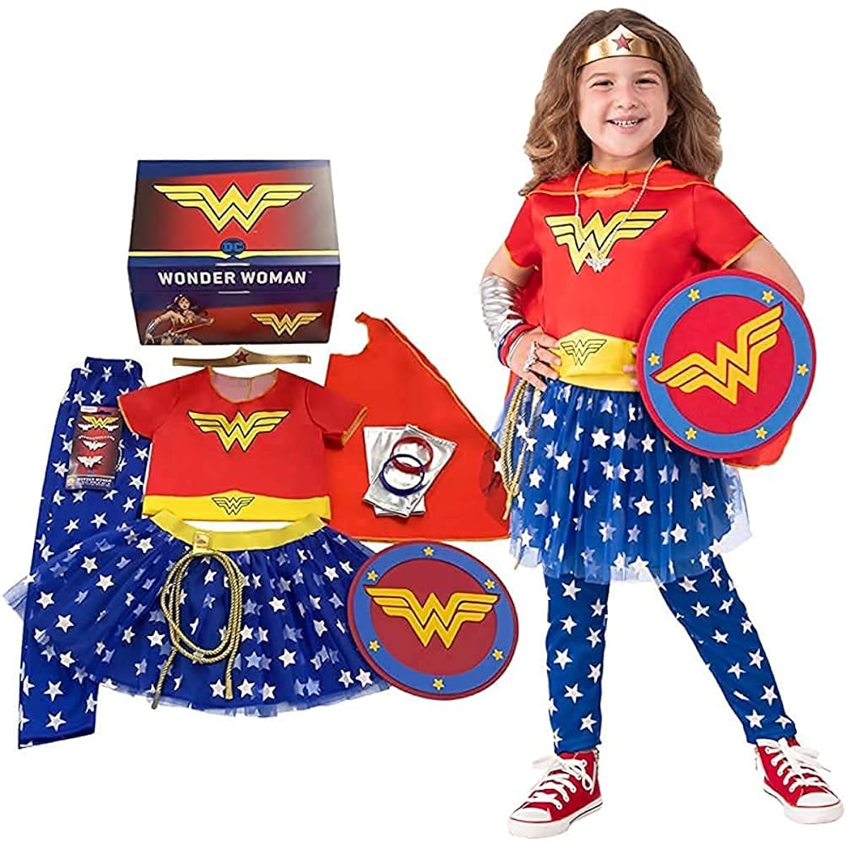 Imagine by Rubie's Wonder Woman Dress Up and Superhero Play Trunk, Multi-Costume Roleplay, Small