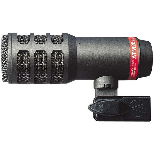 Audio-Technica Dynamic Microphone ATM25 / Hyper Cardioid / Bass Drum / Bass Amplifier / Floor Tom / Bass Instrument / Mic Pouch Included ATM25 Black
