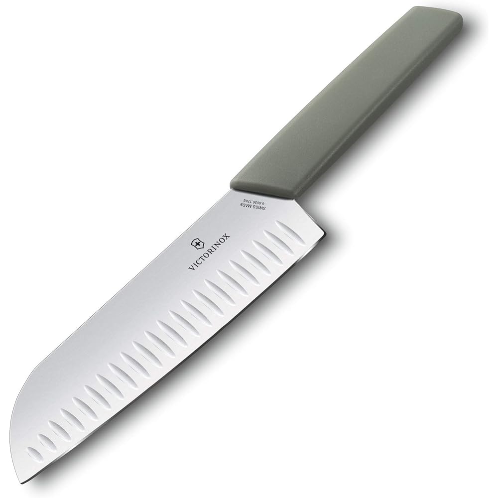 VICTORINOX Knife Set, Santoku Knife and Bread Knife Set of 2, Pizza Peel, Multicolor, Light and Sharp, Can Be Used on Various Foods, Dishwasher Safe, Swiss Modern, Comes in a Gift Box, 6.9096.22G