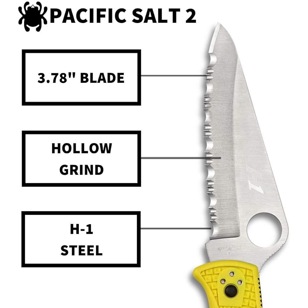 Spyderco Pacific Salt 2 Yellow Wave Blade C91SYL2