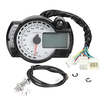 LED Indicator Odometer Motorcycle Odometer Tachometer Speedometer LCD Digital Display Multifunction Motorcycle Instrument with Sensor