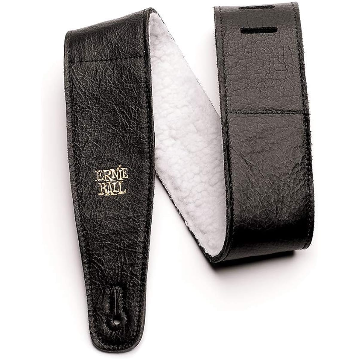 [Genuine] ERNIE BALL 4137 Guitar Strap ITALIAN LEATHER STRAP WITH FUR PAD Italian leather strap with fur pad, black