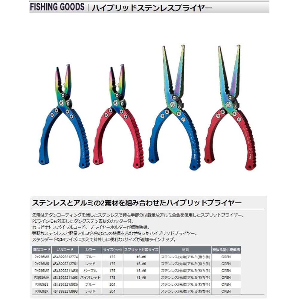 Prox Hybrid Stainless Pliers PX936LR Red L